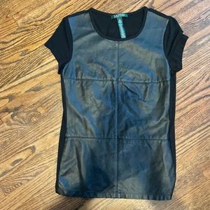 Pleather short sleeved top